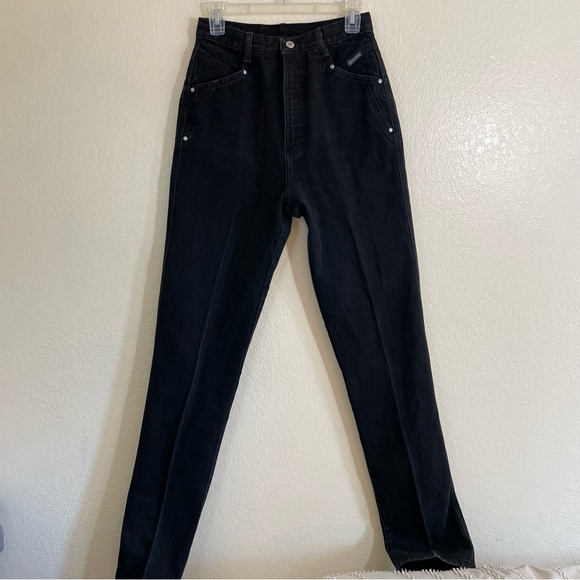Vintage Rockie Mountain Jeans 9/10 Women’s 26x36 Black Made In USA RN17902 - Picture 2 of 12